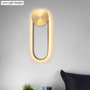 Postmodern gold arc direct wired wall lamp bedroom led light