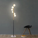 Postmodern gold & black glass floor lamp living room cascade light