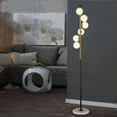 Postmodern gold & black glass floor lamp living room cascade light