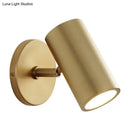 Postmodern gold brass tube wall light bedroom reading fixture
