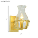 Postmodern gold clear glass wall lamp living room metal frame sconce