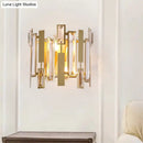 Postmodern gold crystal block wall light fixture living room