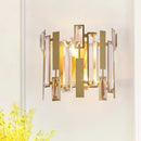 Postmodern gold crystal block wall light fixture living room