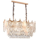 Postmodern gold crystal leaves chandelier for living room