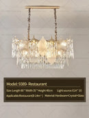 Postmodern gold crystal leaves chandelier for living room