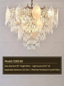 Postmodern gold crystal leaves chandelier for living room