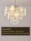 Postmodern gold crystal leaves chandelier for living room