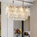 Postmodern gold crystal leaves chandelier for living room
