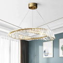 Postmodern gold crystal ring light for living room chandelier