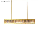 DecorBites™ Gold Crystal Rod Island Light: Postmodern Pendant Fixture with 4 Rectangle Heads