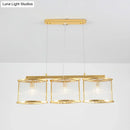 DecorBites™ Crystal Rod Island Light - Postmodern Gold Oval Pendant for Dining Room