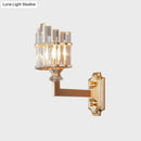 Postmodern gold crystal rod wall light bedroom sconce