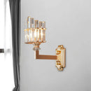 Postmodern gold crystal rod wall light bedroom sconce