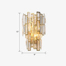 DecorBites™ Postmodern Gold Sconce with Crystal Rectangle Shade - 2 Bulbs - Living Room Wall Lamp