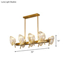 Postmodern gold crystal shield pendant light kitchen island chandelier