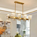Postmodern gold crystal shield pendant light kitchen island chandelier