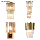 Postmodern gold crystal triangle wall light bedroom living space