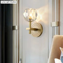Postmodern gold crystal wall mounted light living room sconce