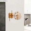 Postmodern gold double ball wall mounted light bedroom glass sconce