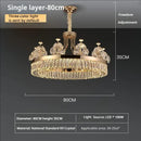 Postmodern gold double layer decorbites crystal chandelier living room