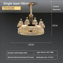 Postmodern gold double layer decorbites crystal chandelier living room
