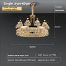Postmodern gold double layer decorbites crystal chandelier living room
