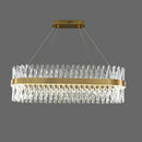 Postmodern gold finish geometric k9 crystal pendant light bedroom