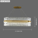 Postmodern gold finish geometric k9 crystal pendant light bedroom