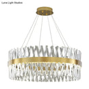 Postmodern gold finish geometric k9 crystal pendant light bedroom
