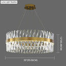 Postmodern gold finish geometric k9 crystal pendant light bedroom