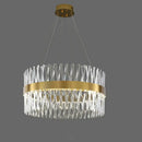 Postmodern gold finish geometric k9 crystal pendant light bedroom