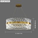 Postmodern gold finish geometric k9 crystal pendant light bedroom