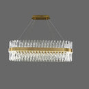 Postmodern gold finish geometric k9 crystal pendant light bedroom