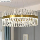 Postmodern gold finish geometric k9 crystal pendant light bedroom