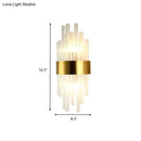 Postmodern gold fluted crystal wall sconce bedroom 110v-120v light