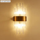 Postmodern gold fluted crystal wall sconce bedroom 110v-120v light