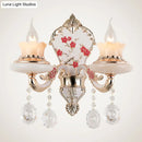 Postmodern gold frosted glass floral wall sconce – dining room 110v-120v
