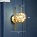 Postmodern gold glass globe wall light fixture bedroom starry led