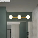 Postmodern gold glass globe wall sconce bathroom fixture height 11in