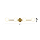 Postmodern gold glass globe wall sconce bathroom fixture height 11in