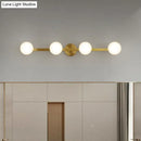 Postmodern gold glass globe wall sconce bathroom fixture height 11in