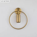 DecorBites™ Postmodern Metallic Wall Mount Sconce Light with Halo Ring - 1 Head Bedside Solution