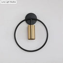 DecorBites™ Postmodern Metallic Wall Mount Sconce Light with Halo Ring - 1 Head Bedside Solution