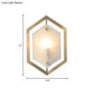 Postmodern gold hexagon wall lamp bedroom glass shade sconce lighting