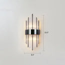 Gold K9 Crystal Rod Dual-Light Sconce
