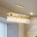 Postmodern gold oval island lighting fixture dining room crystal 110v-120v
