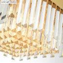 Postmodern gold oval island lighting fixture dining room crystal 110v-120v