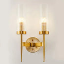DecorBites™ Postmodern Cylindrical Wall Mount Light in Gold with Clear Ribbed Glass - Perfect for Stairway Lighting