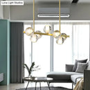 Postmodern gold seeded crystal suspension globe light dining room