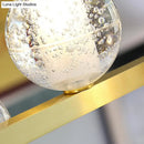 Postmodern gold seeded crystal suspension globe light dining room